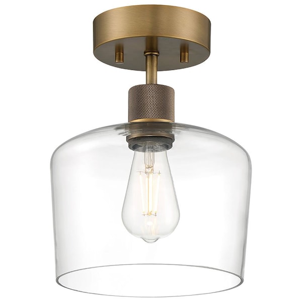 Access Lighting Port Nine Chardonnay, Chardonnay LED SemiFlush, Antique Brushed Brass Finish, Clear Glass 63147LEDDLP-ABB/CLR - main